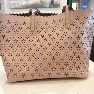 Coach tote. Light sparkling pink. Gently used.
